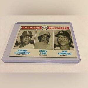 Pedro Guerrero/Rudy Law/ Joe Simpson Topps 1979 Dodgers Prospects Baseball
